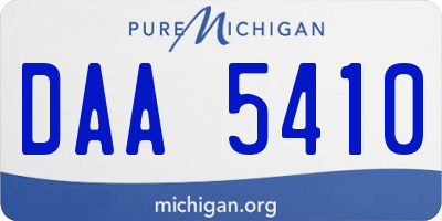 MI license plate DAA5410