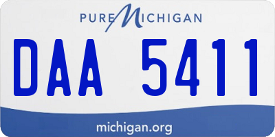 MI license plate DAA5411