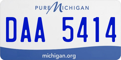 MI license plate DAA5414