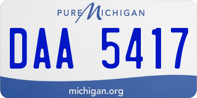 MI license plate DAA5417