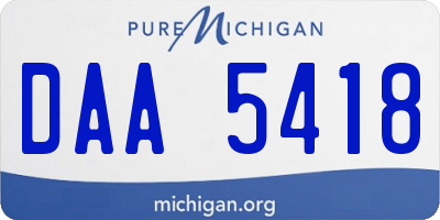 MI license plate DAA5418