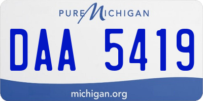 MI license plate DAA5419