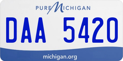 MI license plate DAA5420