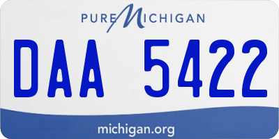 MI license plate DAA5422