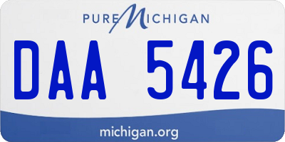 MI license plate DAA5426