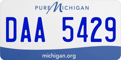 MI license plate DAA5429