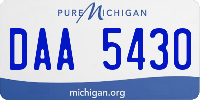MI license plate DAA5430