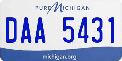 MI license plate DAA5431