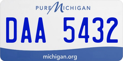 MI license plate DAA5432