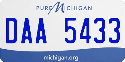 MI license plate DAA5433