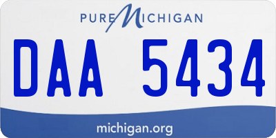 MI license plate DAA5434