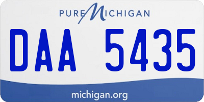 MI license plate DAA5435