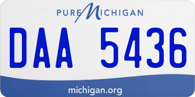 MI license plate DAA5436