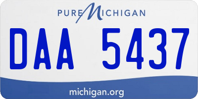 MI license plate DAA5437