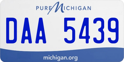 MI license plate DAA5439