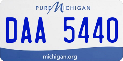 MI license plate DAA5440