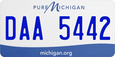 MI license plate DAA5442