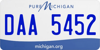 MI license plate DAA5452