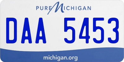 MI license plate DAA5453