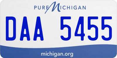 MI license plate DAA5455