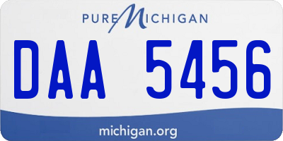 MI license plate DAA5456