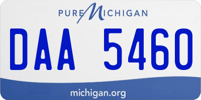 MI license plate DAA5460