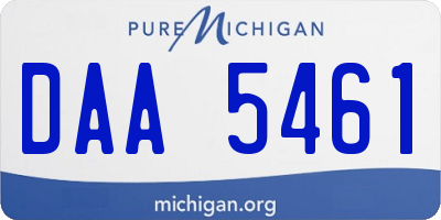 MI license plate DAA5461