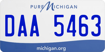 MI license plate DAA5463