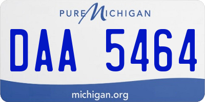 MI license plate DAA5464