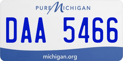 MI license plate DAA5466