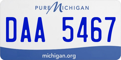 MI license plate DAA5467