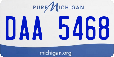 MI license plate DAA5468