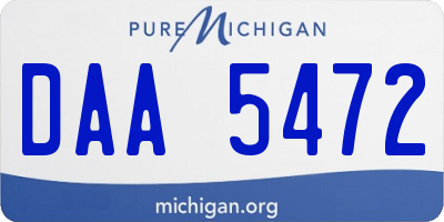 MI license plate DAA5472
