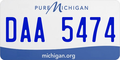 MI license plate DAA5474