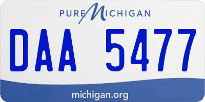 MI license plate DAA5477