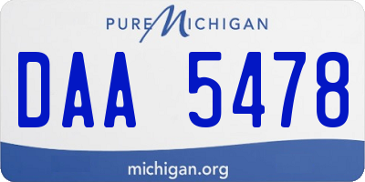 MI license plate DAA5478