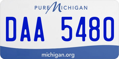 MI license plate DAA5480