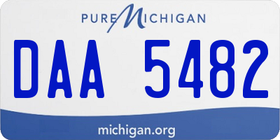 MI license plate DAA5482