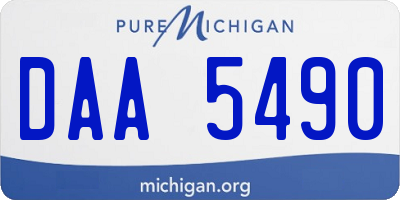 MI license plate DAA5490