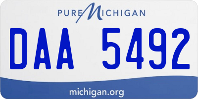 MI license plate DAA5492