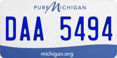 MI license plate DAA5494