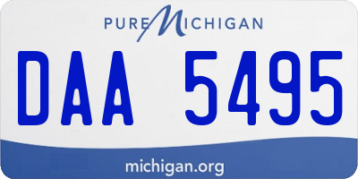 MI license plate DAA5495