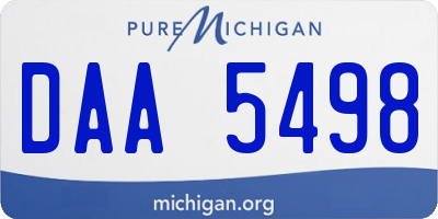 MI license plate DAA5498