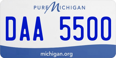 MI license plate DAA5500