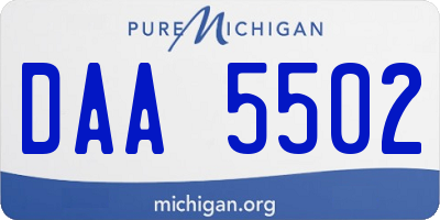 MI license plate DAA5502