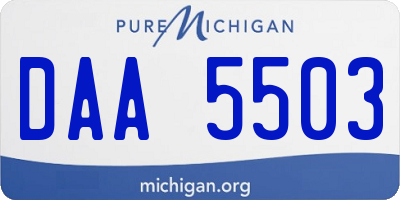 MI license plate DAA5503