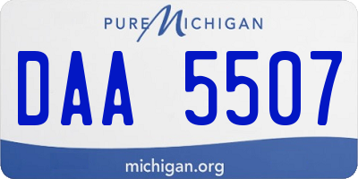 MI license plate DAA5507