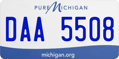 MI license plate DAA5508