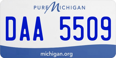 MI license plate DAA5509