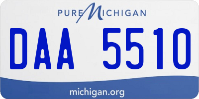 MI license plate DAA5510